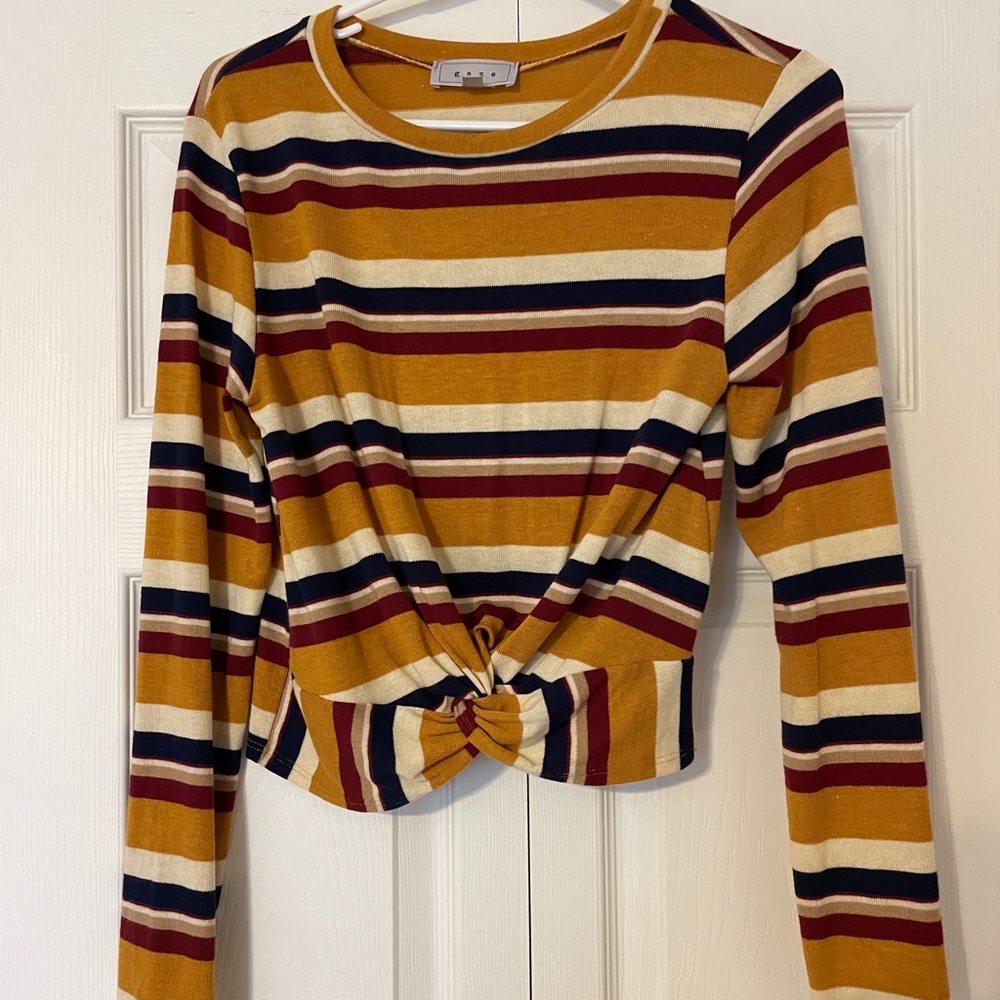 Long sleeve Stripe Top - Mustard